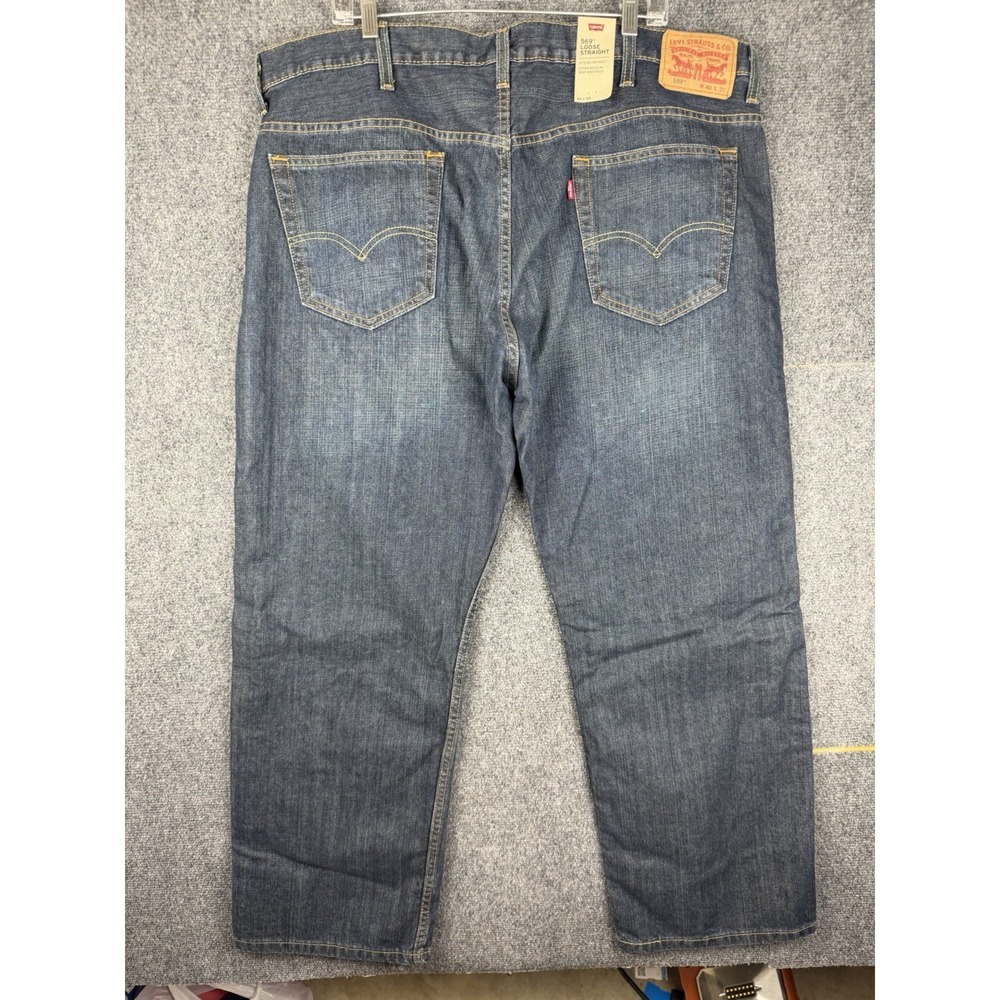Levi's 569 Loose Straight Stretch Blue Jeans Men's New w Tags Size 40x30 Rare - Picture 3 of 8